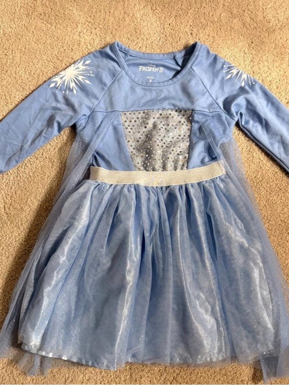 Disney Frozen II Light Blue Sparkle Dress for Kids